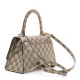 BALENCIAGA X GUCCI GG Supreme Monogram Small Hourglass Top Handle Bag Beige Ebony BALENCIAGA X GUCCI GG Supreme Monogram Small Hourglass Top Handle Bag Beige Ebony