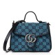 GUCCI Monogram Multicolor Matelasse Diagonal Mini GG Marmont Top Handle Shoulder Bag Light Blue GUCCI Monogram Multicolor Matelasse Diagonal Mini GG Marmont Top Handle Shoulder Bag Light Blue