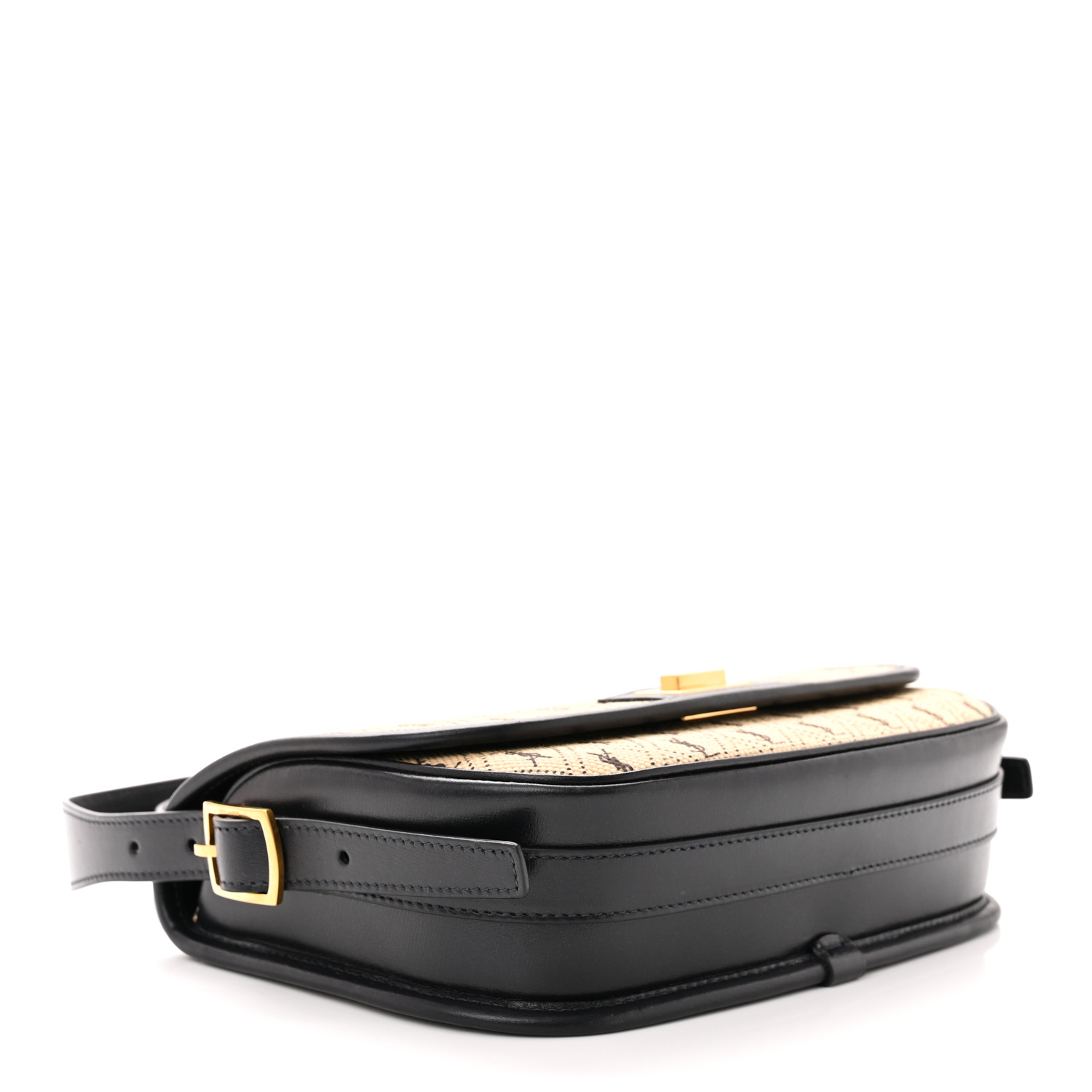 SAINT LAURENT Canvas Monogram All Over Satchel Bag Beige SAINT LAURENT Canvas Monogram All Over Satchel Bag Beige